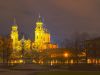 München bei Nacht / Theatinerkirche vom Hofgarten aus