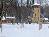 der neue Spielplatz im Stadtpark Erding im Winter