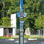 der abgesägte Maibaum auf dem Hofmarkplatz in Altenerding