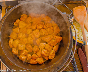 Hühnerbrust im Dutch Oven / angebraten