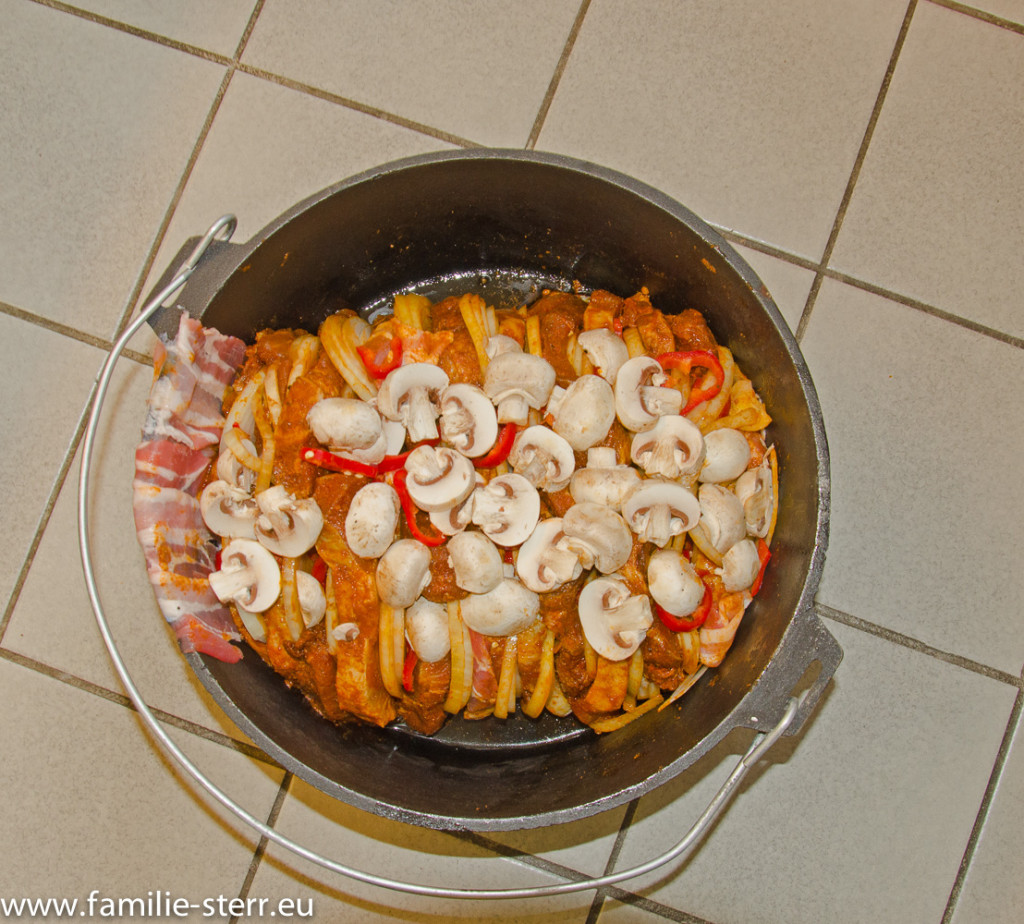 Schichtfleisch im Dutch Oven