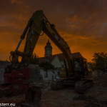 abendliche Lichtstimmung - Baustelle in Altenerding