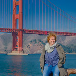 Astrid an der Golde Gate Bridge / San Francisco