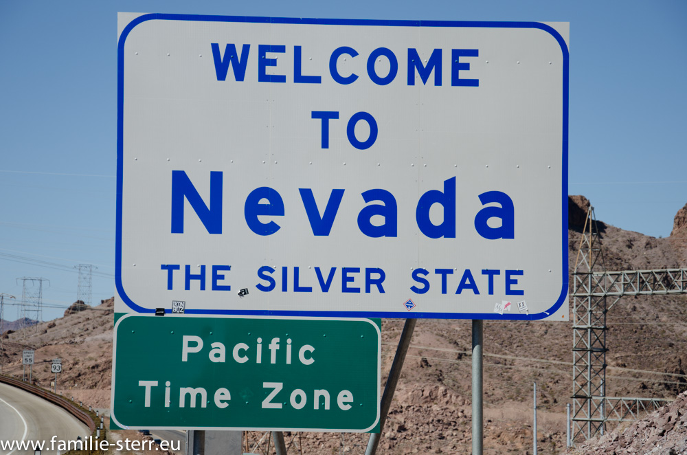 Nevada - Welcome - Schild am Hoover Dam