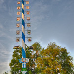 Maibaum 2014 Altenerding bei Sonnenuntergang