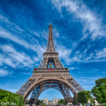 der Eiffelturm vor dem Trocadero