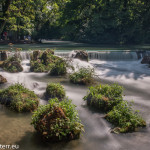 die Wasserstufe zwischen Eisbach und Schwabinger Bach