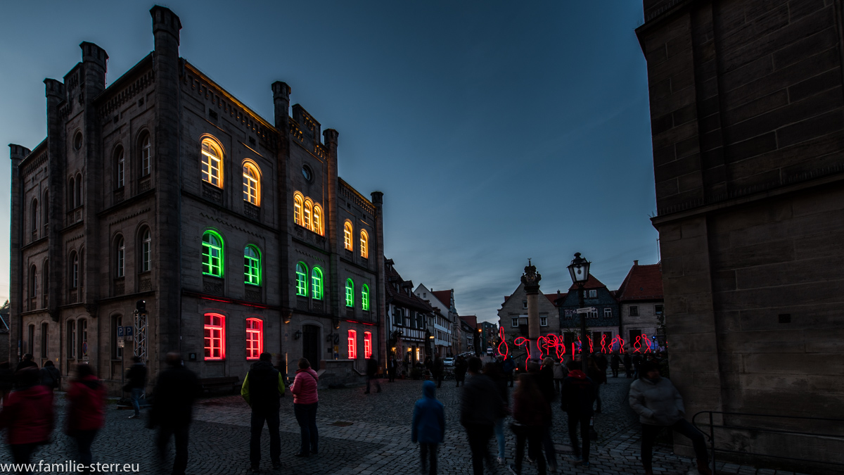 Kronach Leuchtet 2016 - Lichtinstallation am Melchior Otto Platz in Kronach