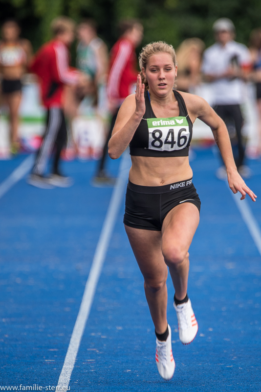Sprinterin bei den Leichtathletik Bayerische Meisterschaften 2016 in Erding