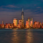 Skyline Downtown Manhattan bei Sonnenuntergang