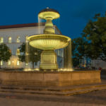 die römischen Brunnen vor der Ludwigs-Maximilians-Universität in München