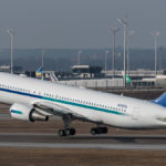 Boeing 767 N767A beim Start am Flughafen München