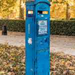 Old Blue Police Telephone Post am Grosvenor Square in London