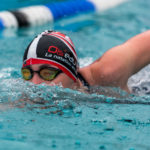 Marion Joffle auf der 1000m - Freistil - Strecke bei Eisschwimmen / German Open 2018 in Veitsbronn