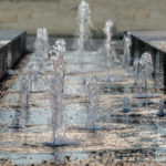 Brunnen am jüdischen Zentrum am St. Jakobs Platz in München