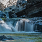 kleiner Wasserfall der Dürrach am Ende der Dürrachklamm am Zufluss zum Sylvensteinspeicher