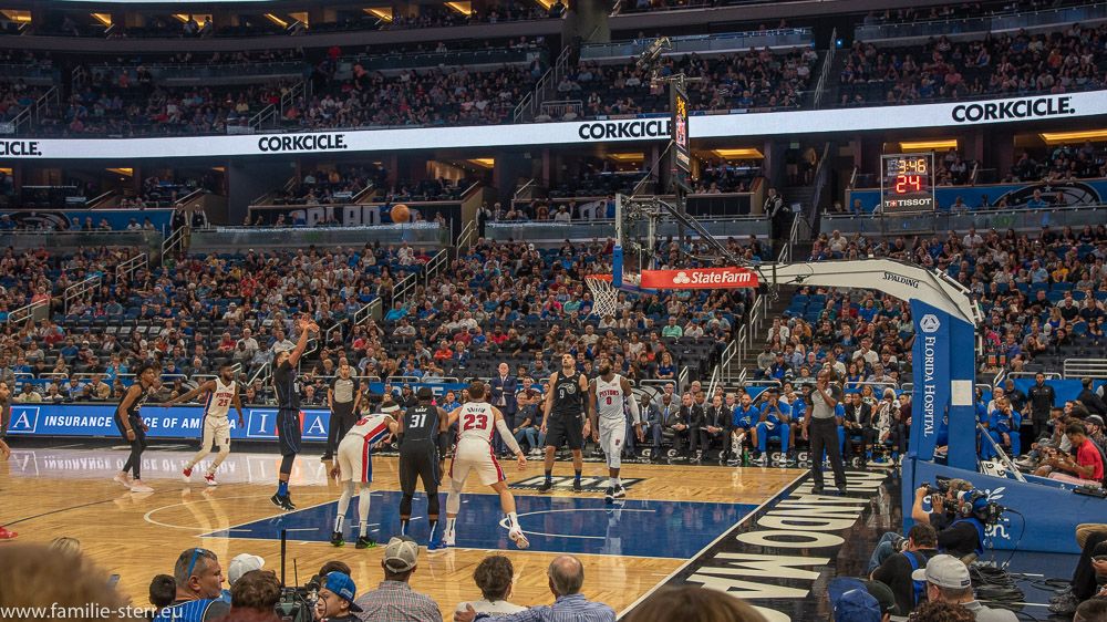 Szene aus dem NBA - Spiel Orlando Magic - Detroit Pistons