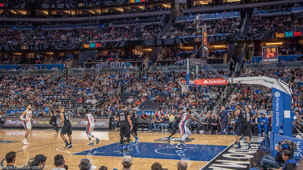 Szene aus dem NBA - Spiel Orlando Magic - Detroit Pistons