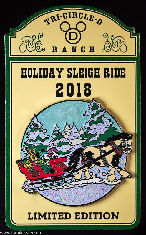 Holiday Sleigh Ride Pin 2018 - Limited Edition, Disney World, Florida