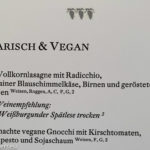 Speisekarte für Vegetarier und Veganer