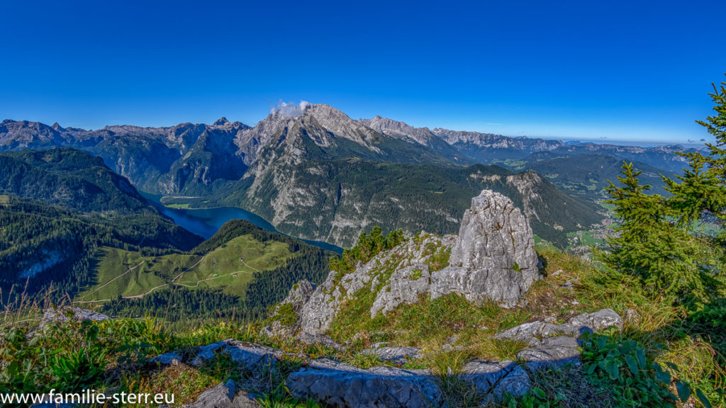 Panorama über den Königssee und das Watzmann - Massiv vom Jenner aus