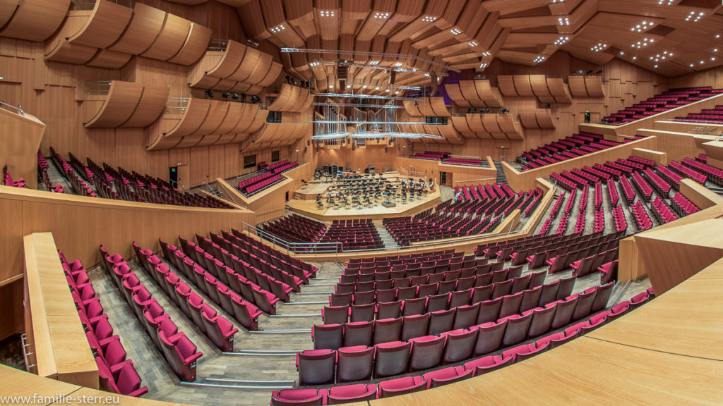 Überblick von oben über den Saal der Philharmonie am Gasteig in München