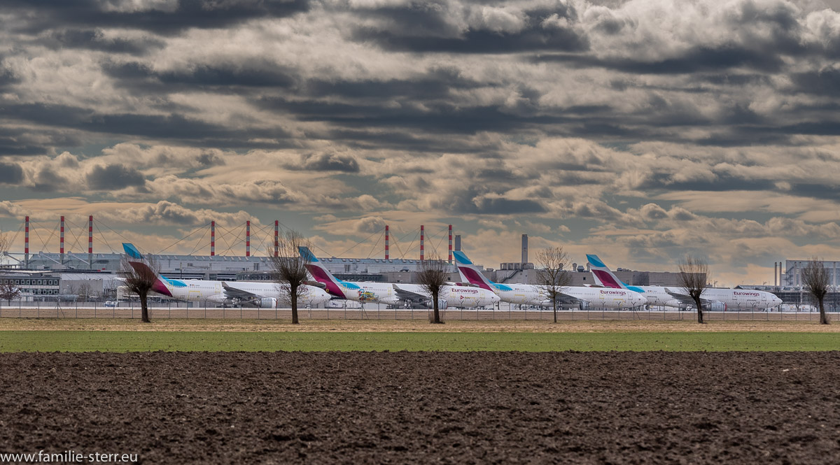 geparkte A330 von Eurowings am Flughafen München