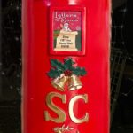 roter Säulen-Briefkasten Santas-Letter-Box für Weihnachtswunschbriefe