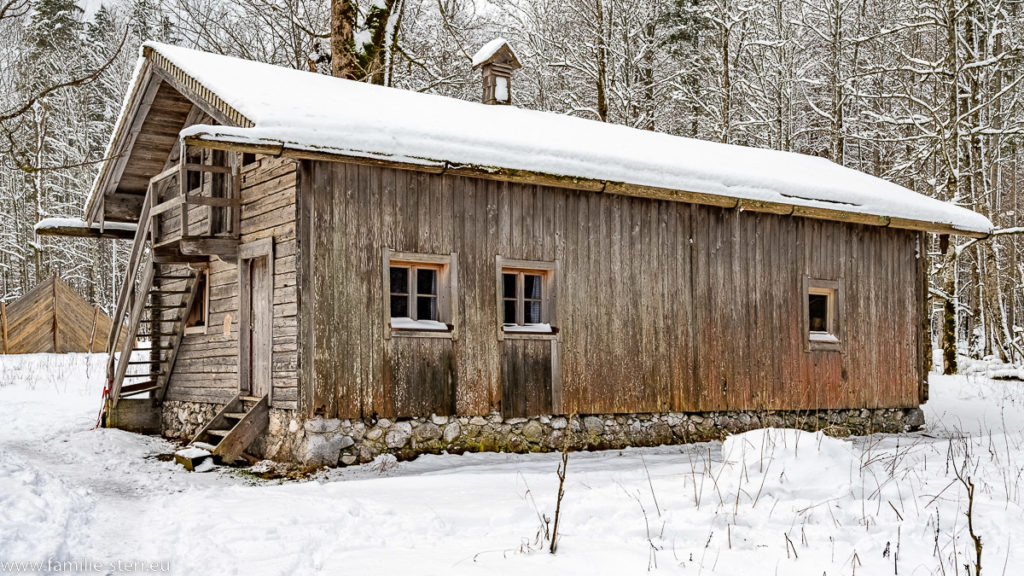 Berghütte bei St. Bartholomä am Königssee im Winter