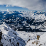 schneebedeckte Landschaft bei Lenzerheide in der Schweiz