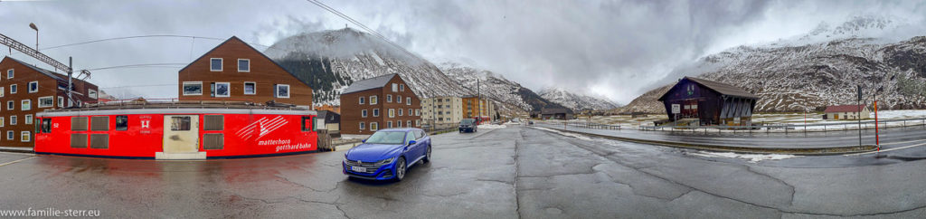 Verladestelle in Andermatt für den Autozug über den Oberalppass