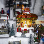 ein Hamburger-Stand im Christmas Village