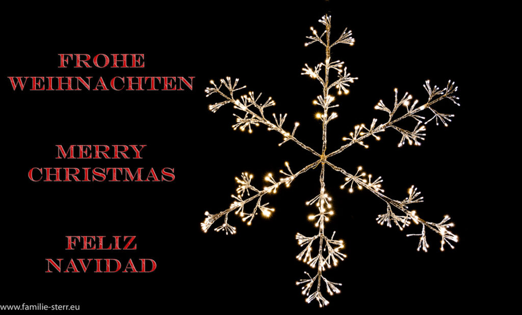 leuchtender Stern / Frohe Weihnachten / Merry Christmas / Feliz Navidad