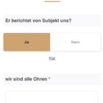 Er berichtet von Subjekt uns - Screenshot einer Hotelumfrage
