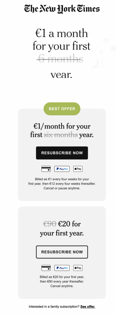 Abo - Angebot New York Times