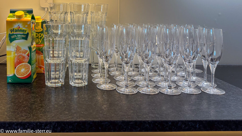 Gläser für Astrids Geburtstagsparty